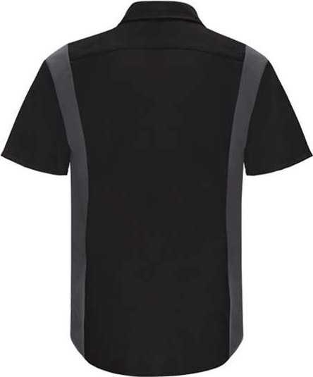 Red Kap SY42L Performance Plus Short Sleeve Shop Shirt with Oilblok Technology - Long Sizes - Black/ Charcoal - HIT a Double - 2