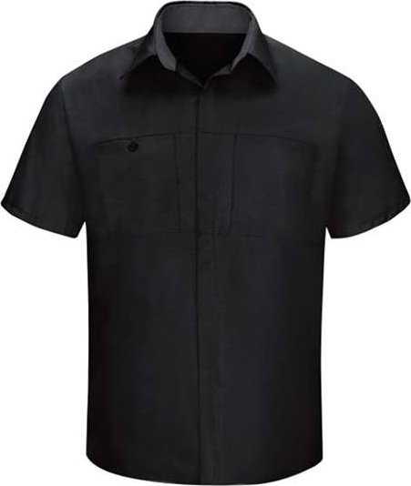 Red Kap SY42L Performance Plus Short Sleeve Shop Shirt with Oilblok Technology - Long Sizes - Black/ Charcoal - HIT a Double - 1