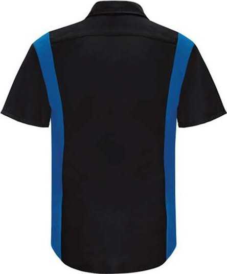 Red Kap SY42L Performance Plus Short Sleeve Shop Shirt with Oilblok Technology - Long Sizes - Black/ Royal Blue - HIT a Double - 2