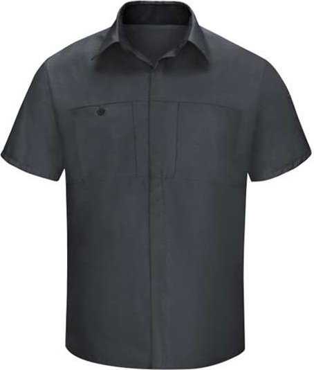 Red Kap SY42L Performance Plus Short Sleeve Shop Shirt with Oilblok Technology - Long Sizes - Charcoal/ Black - HIT a Double - 1