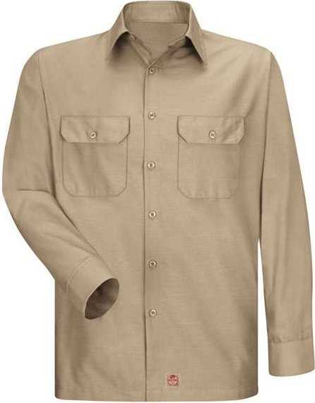 Red Kap SY50L Ripstop Long Sleeve Shirt - Long Sizes - Khaki - HIT a Double - 1