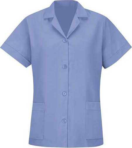 Red Kap TP23 Women&#39;s Loose Fit Short Sleeve Button Smock - Light Blue - HIT a Double - 1