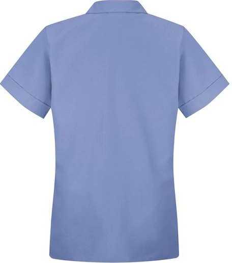 Red Kap TP23 Women's Loose Fit Short Sleeve Button Smock - Light Blue - HIT a Double - 1