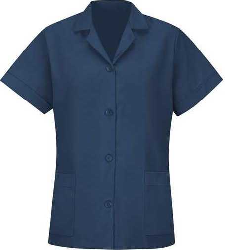 Red Kap TP23 Women's Loose Fit Short Sleeve Button Smock - Navy - HIT a Double - 1