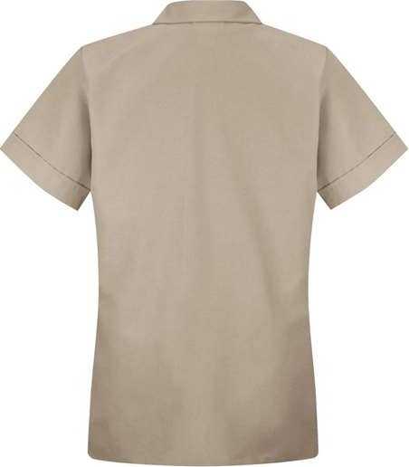 Red Kap TP23 Women&#39;s Loose Fit Short Sleeve Button Smock - Tan - HIT a Double - 2