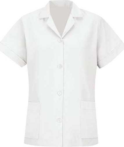 Red Kap TP23 Women&#39;s Loose Fit Short Sleeve Button Smock - White - HIT a Double - 1
