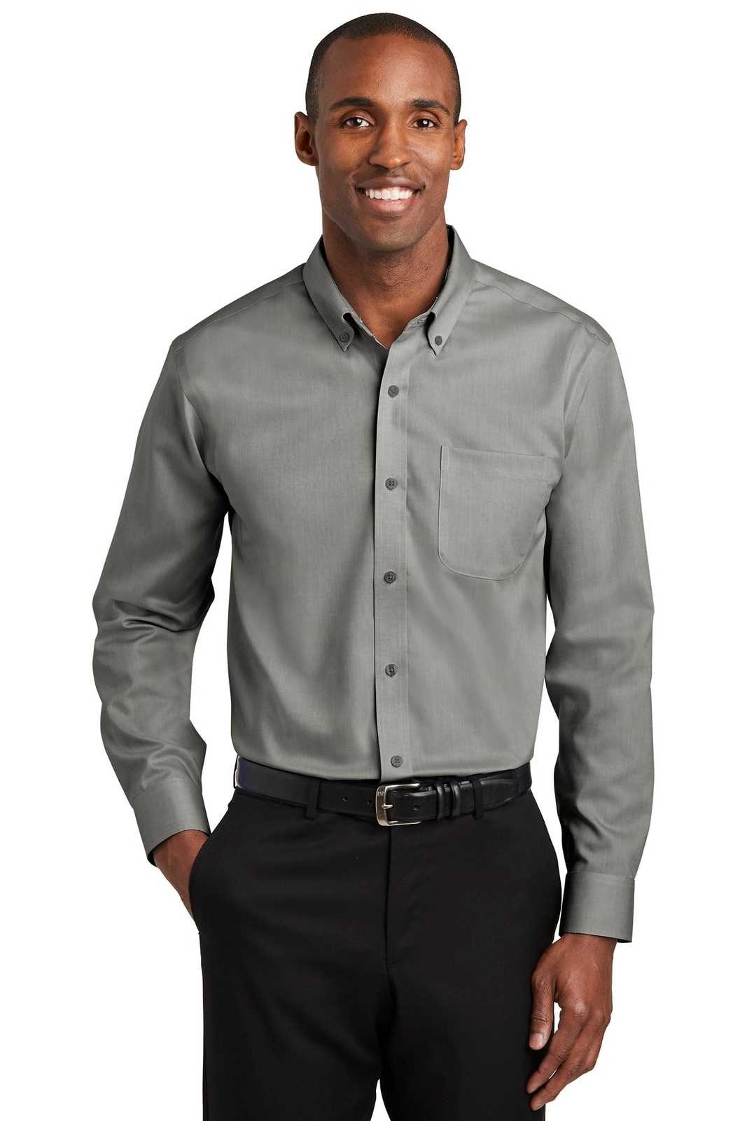 Red House RH240 Pinpoint Oxford Non-Iron Shirt - Charcoal - HIT a Double - 1