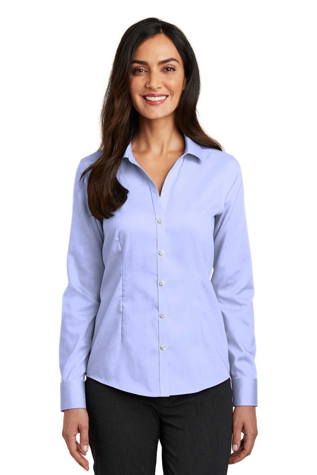 Red House RH250 Ladies Pinpoint Oxford Non-Iron Shirt - Blue - HIT a Double - 1