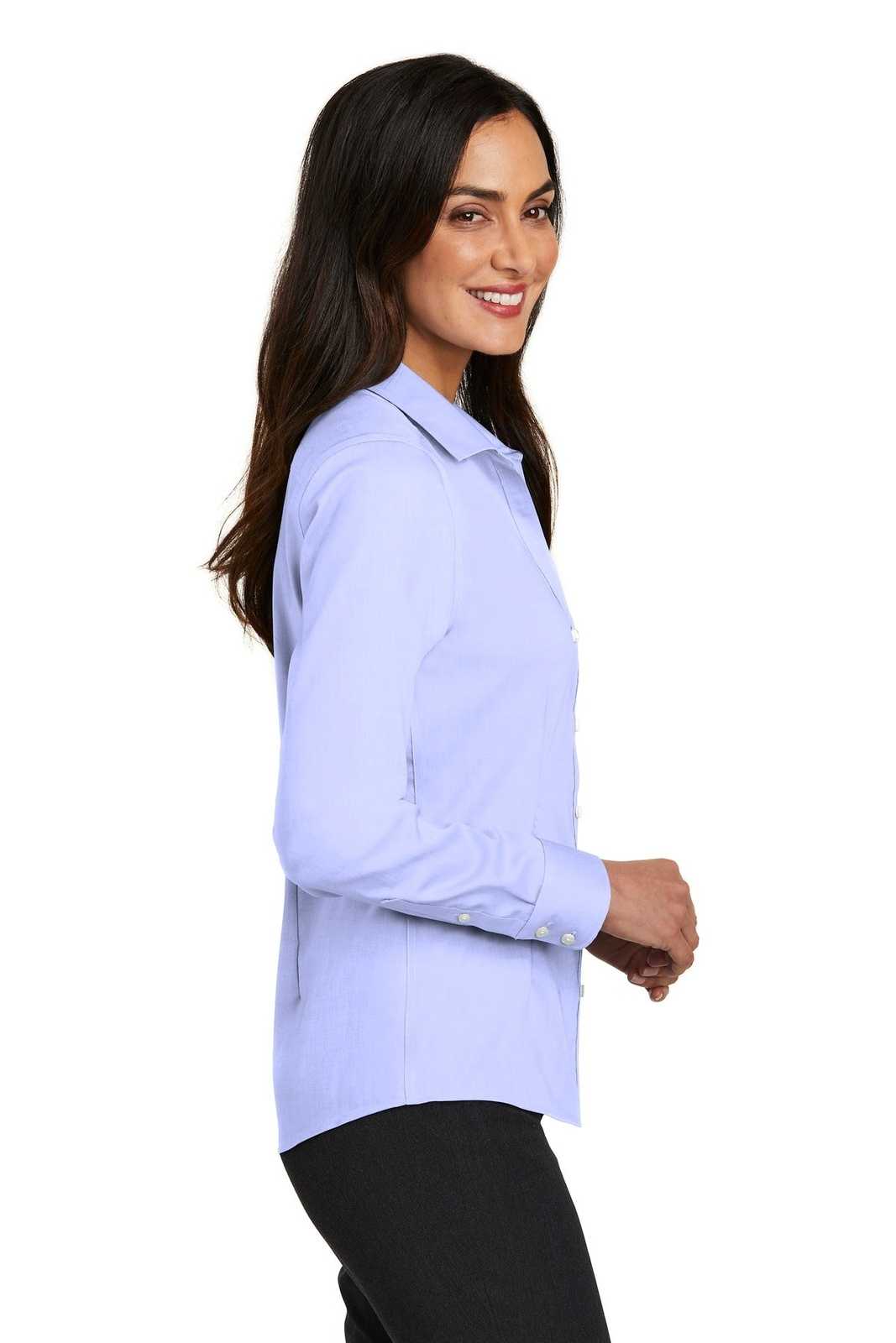 Red House RH250 Ladies Pinpoint Oxford Non-Iron Shirt - Blue - HIT a Double - 3