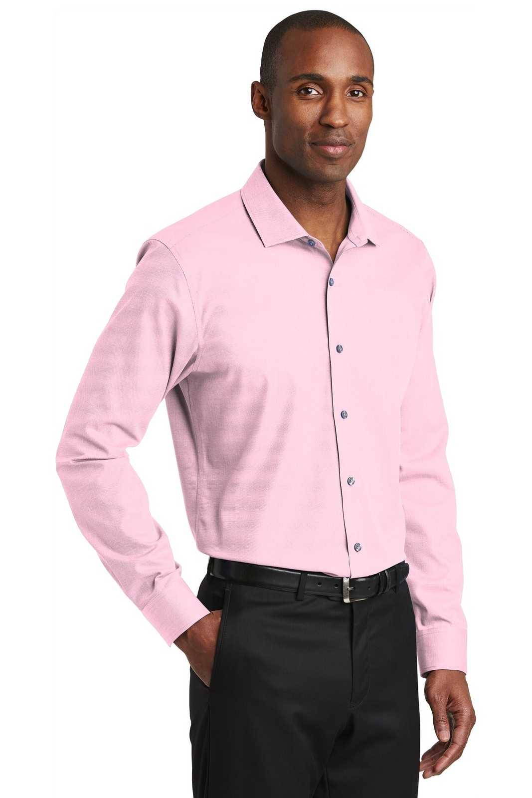 Red House RH390 Slim Fit Nailhead Non-Iron Shirt - Pink - HIT a Double - 4