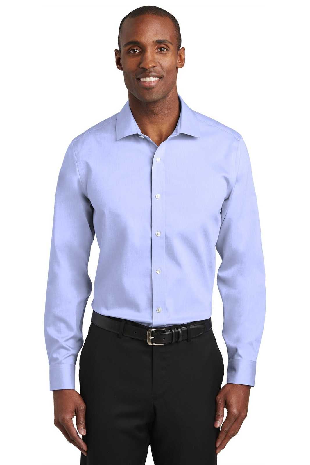 Red House RH620 Slim Fit Pinpoint Oxford Non-Iron Shirt - Blue - HIT a Double - 1