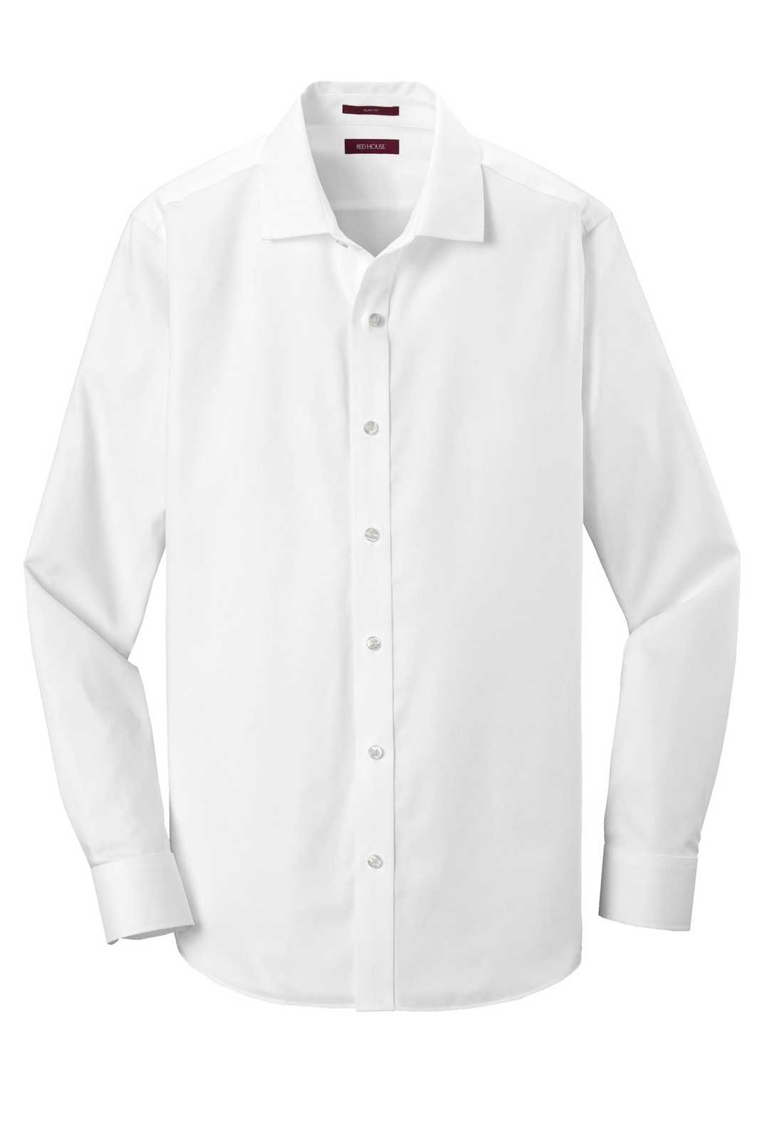 Red House RH620 Slim Fit Pinpoint Oxford Non-Iron Shirt - White - HIT a Double - 5