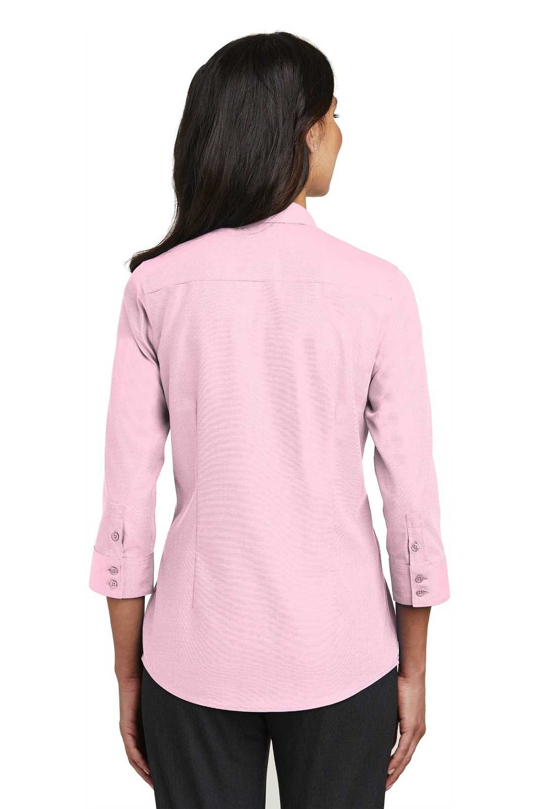 Red House RH690 Ladies 3/4-Sleeve Nailhead Non-Iron Shirt - Pink - HIT a Double - 2