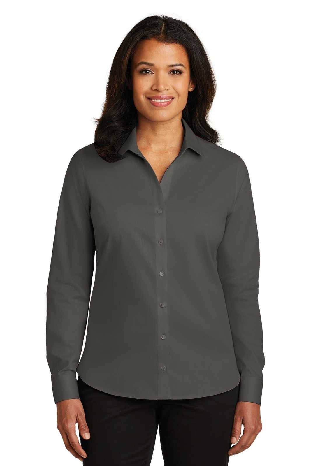 Red House RH79 Ladies Non-Iron Twill Shirt - Gray Steel - HIT a Double - 1