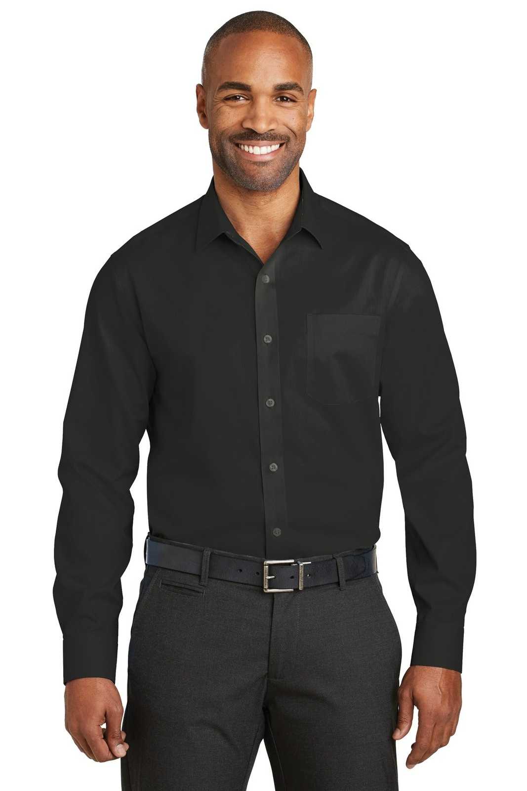 Red House RH80 Slim Fit Non-Iron Twill Shirt - Black - HIT a Double - 1