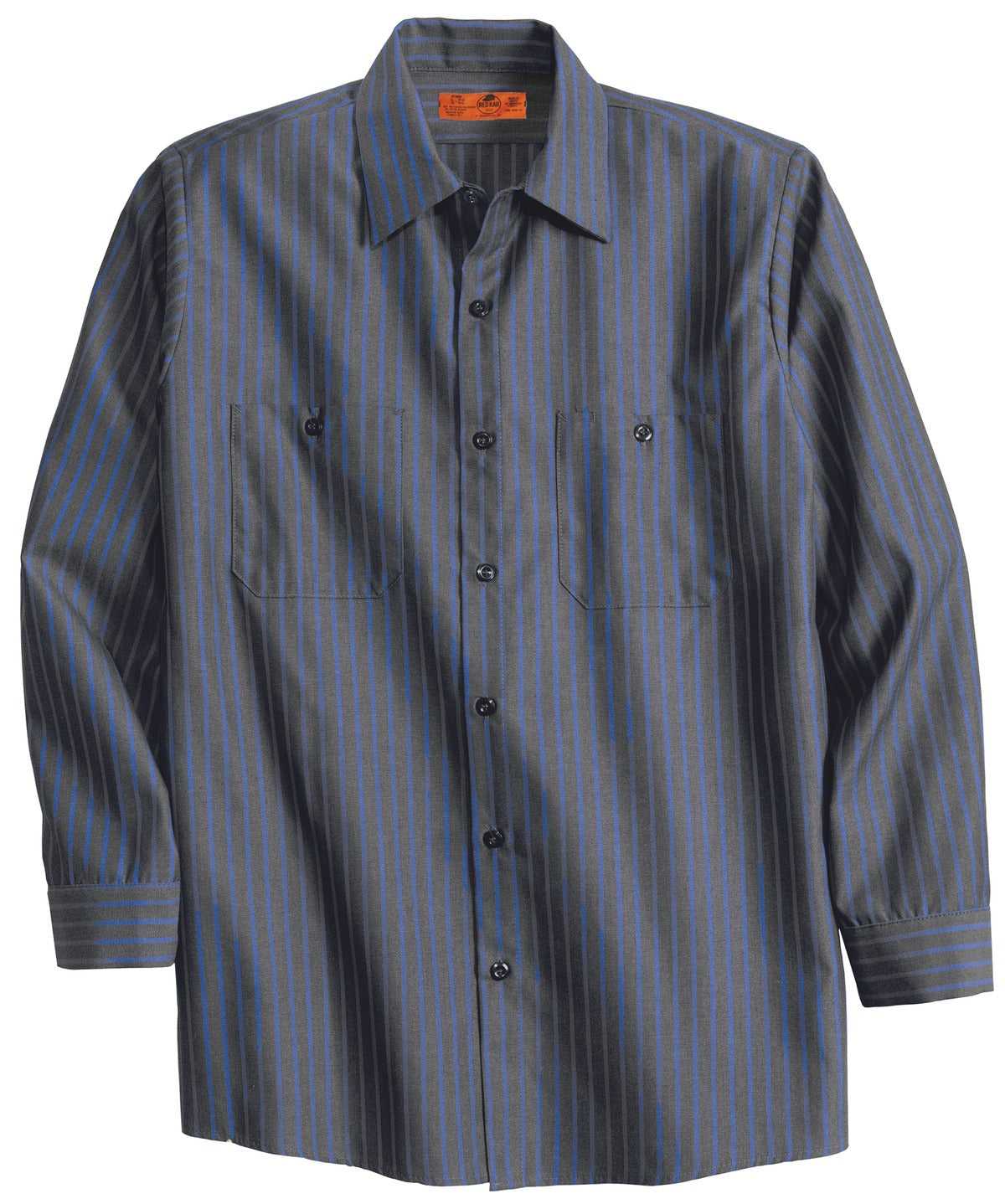 Red Kap CS10 Long Sleeve Striped Industrial Work Shirt - Gray/ Blue - HIT a Double - 3