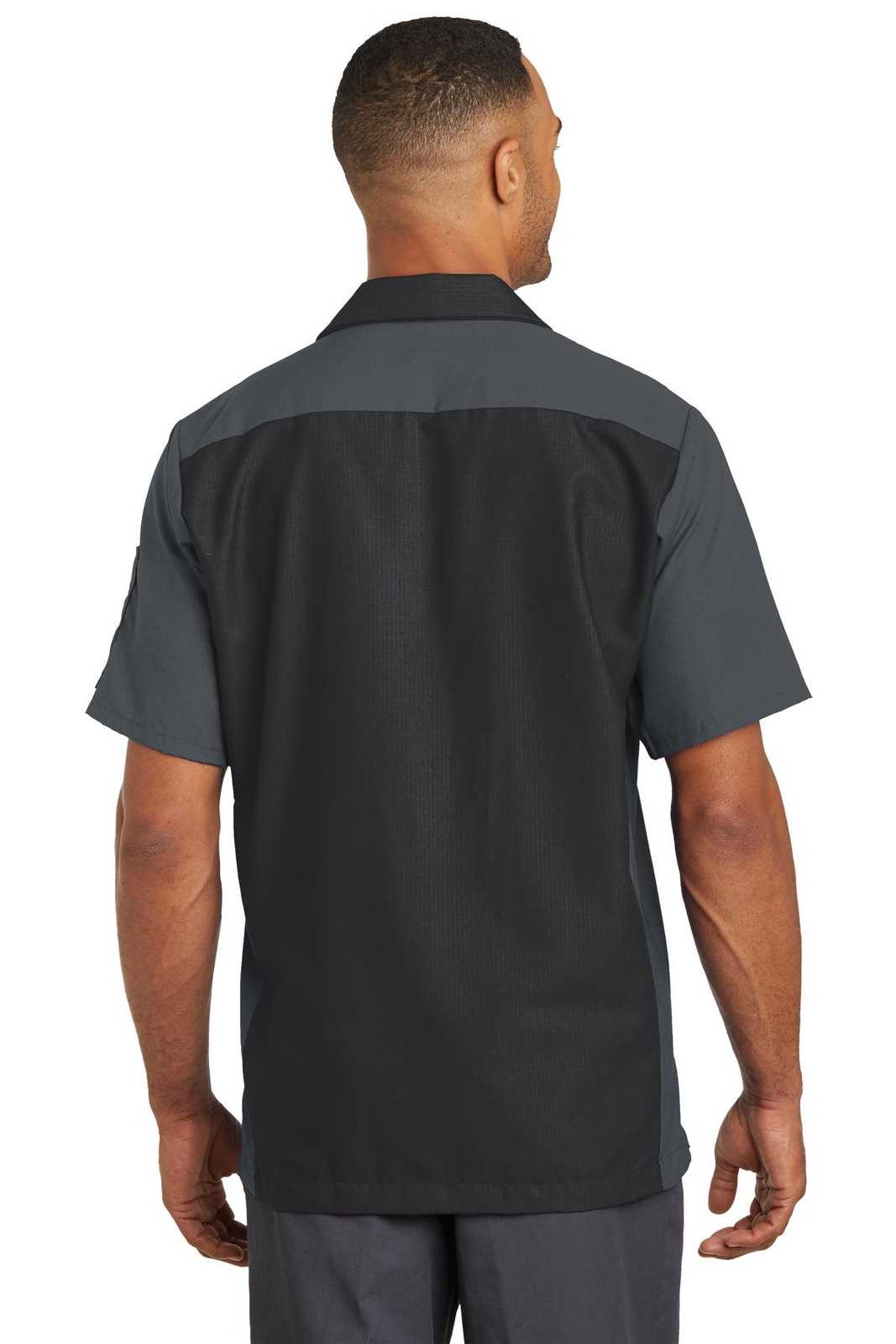 Red Kap SY20 Short Sleeve Ripstop Crew Shirt - Black/ Charcoal - HIT a Double - 2