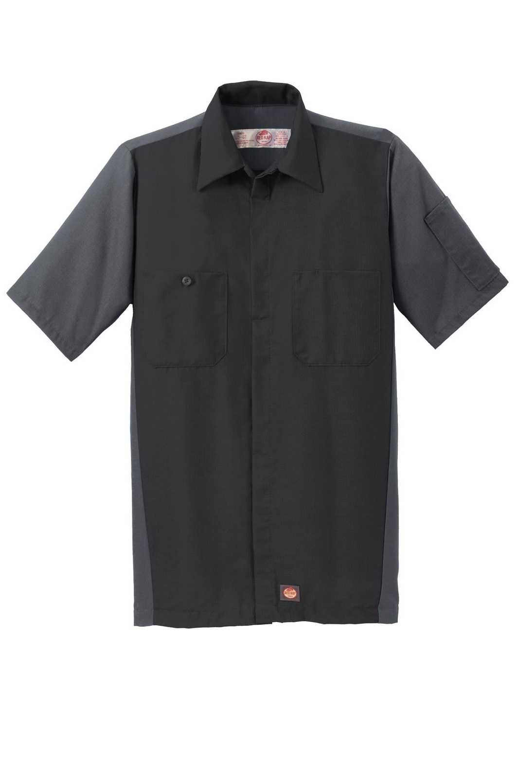 Red Kap SY20 Short Sleeve Ripstop Crew Shirt - Black/ Charcoal - HIT a Double - 3