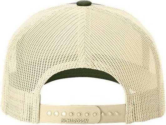 Richardson 112FP Five-Panel Trucker Caps- Heather Gray Birch Army Olive - HIT a Double - 2