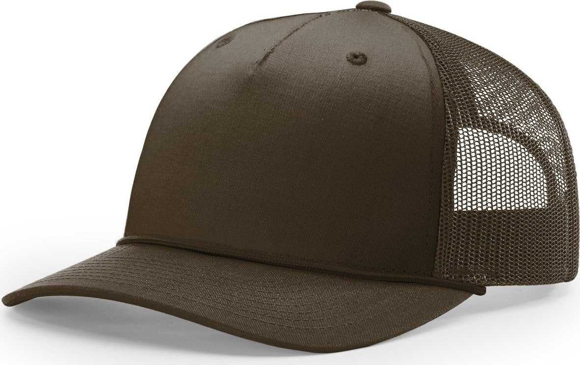 Richardson 112FPR Rope Trucker Caps- Brown Brown - HIT a Double