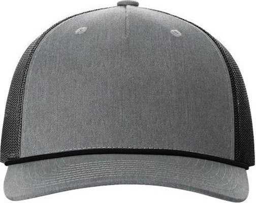 Richardson 112FPR Rope Trucker Caps- Heather Gray Black - HIT a Double - 2