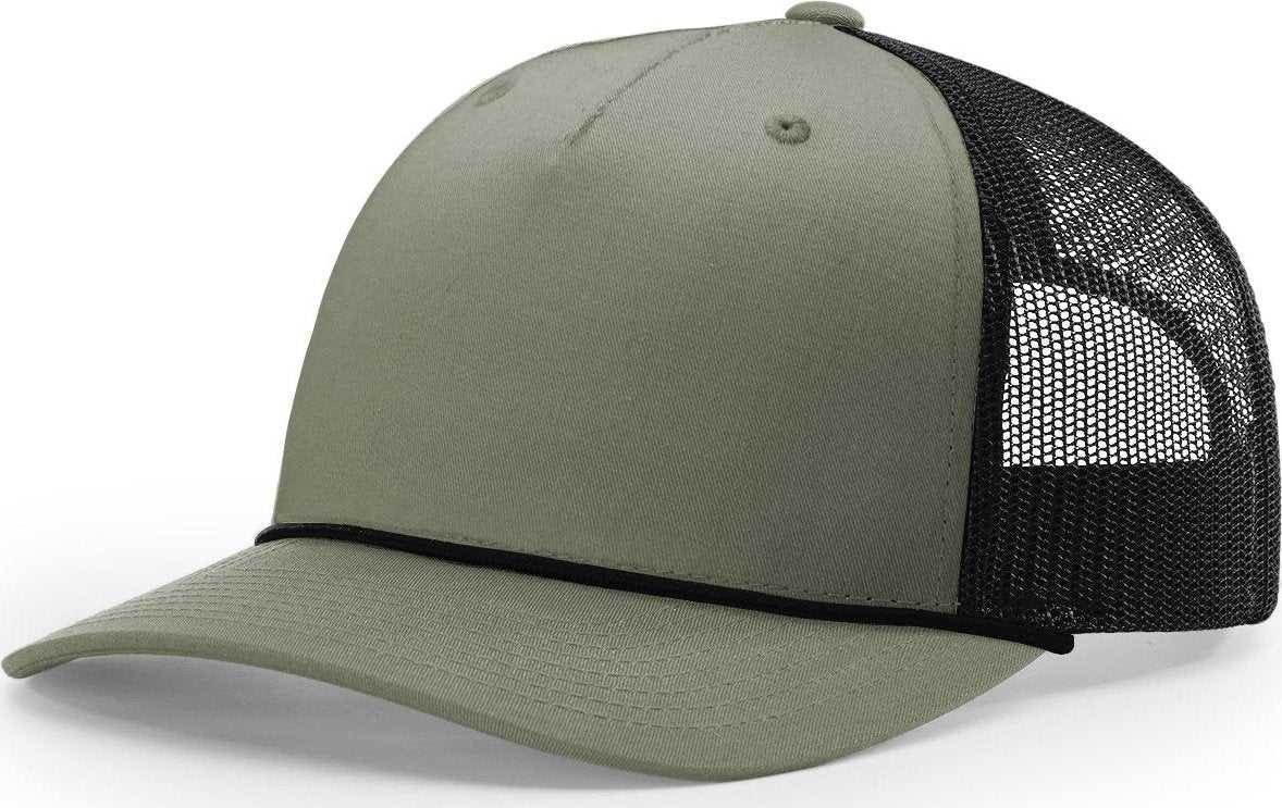 Richardson 112FPR Rope Trucker Caps- Loden Green Black - HIT a Double - 1