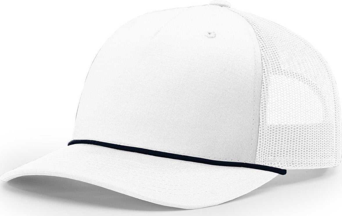Richardson 112FPR Rope Trucker Caps- White Navy - HIT a Double - 1