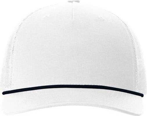 Richardson 112FPR Rope Trucker Caps- White Navy - HIT a Double - 2