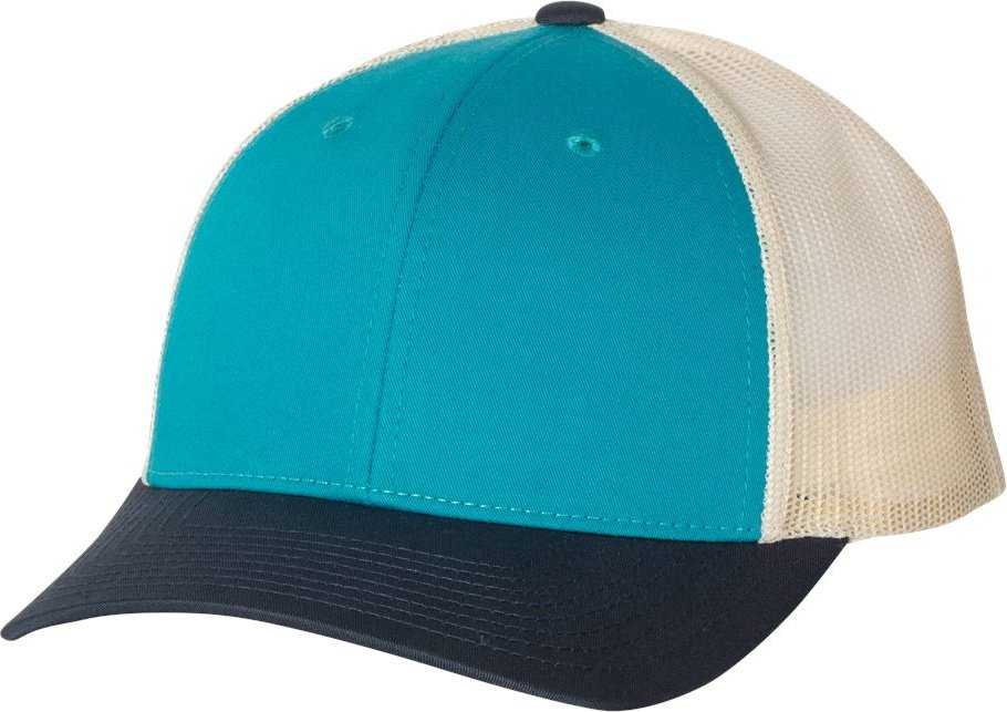 Richardson 115 Trucker Caps- Bl Teal Birch Ny - HIT a Double