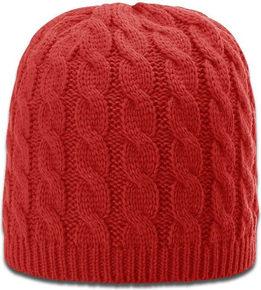 Richardson 138 Cable Knit Beanies - Rd - HIT a Double