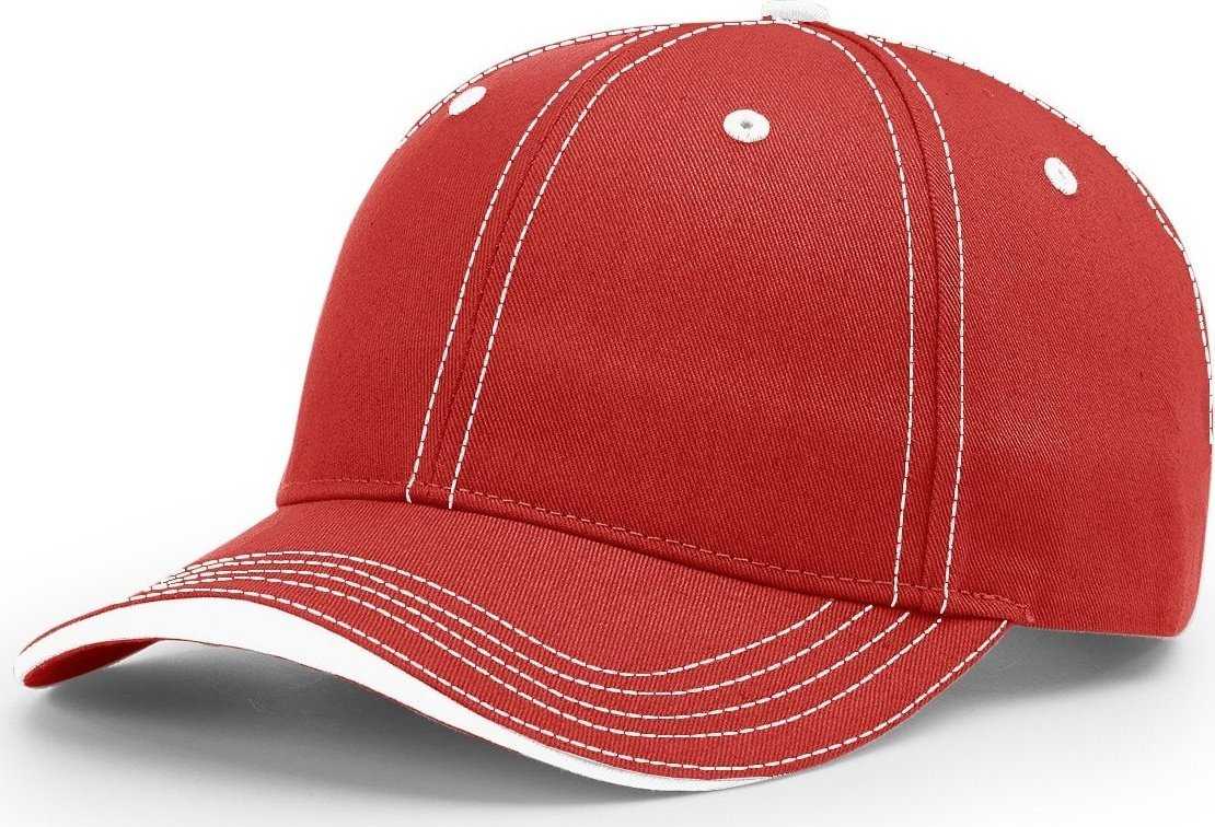 Richardson 265 Twill Wave Visor Caps- Rd Wh - HIT a Double