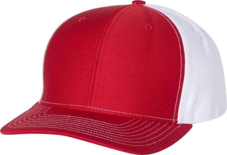 Richardson 312 Twill Back Trucker Caps- Rd Wh - HIT a Double