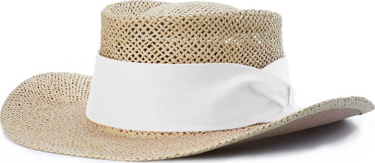 Richardson 824 Classic Gambler Straw Hat - White - HIT a Double - 1