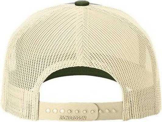 Richardson 112FP Five-Panel Trucker Cap - Heather Gray Birch Army Olive - HIT a Double - 2