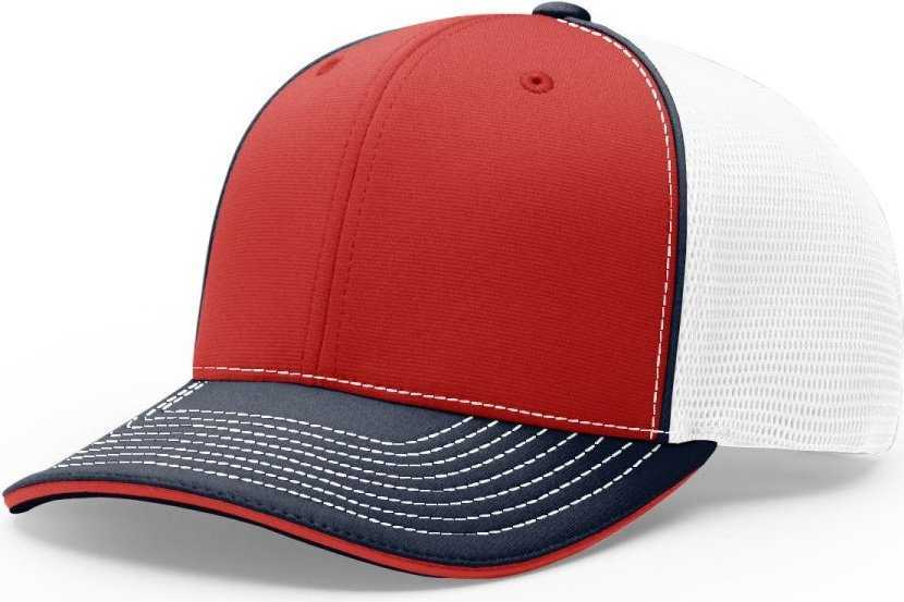 Richardson 172 Fitted Cap - Rd Wh Ny Tri - HIT a Double