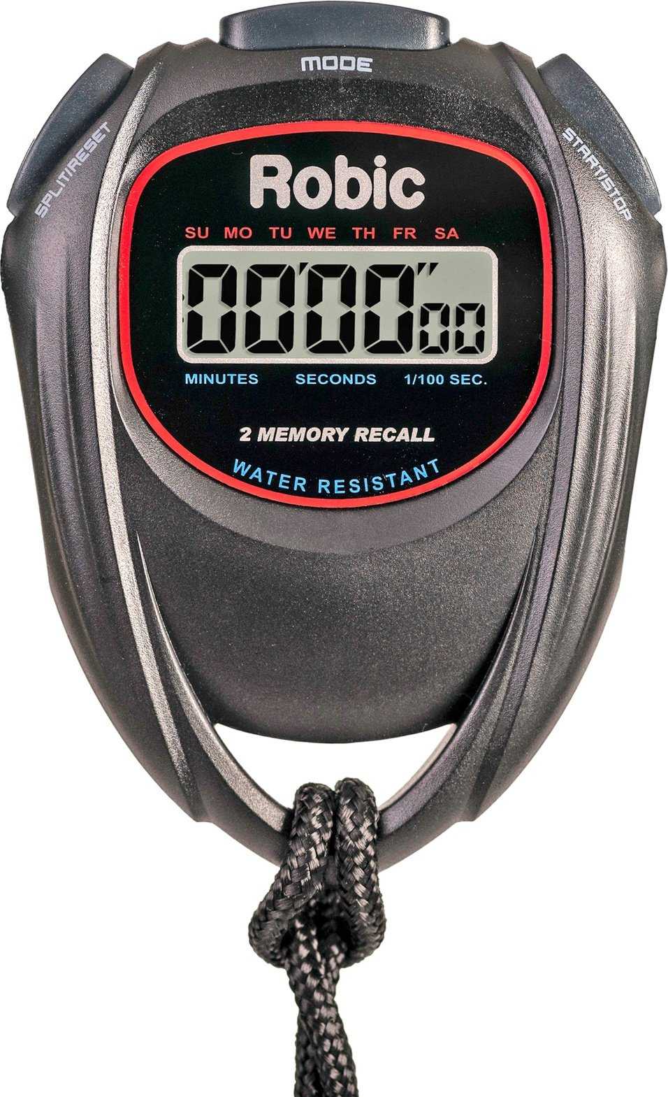 Robic SC-429 Water Resistant 2 Memory Stopwatch - Black - HIT a Double