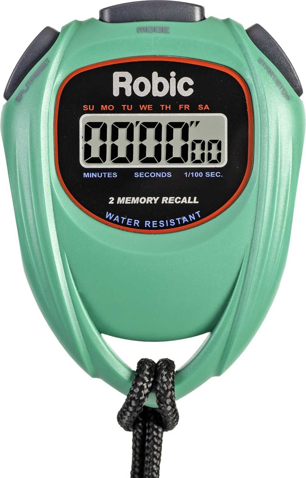 Robic SC-429 Water Resistant 2 Memory Stopwatch - Green - HIT a Double