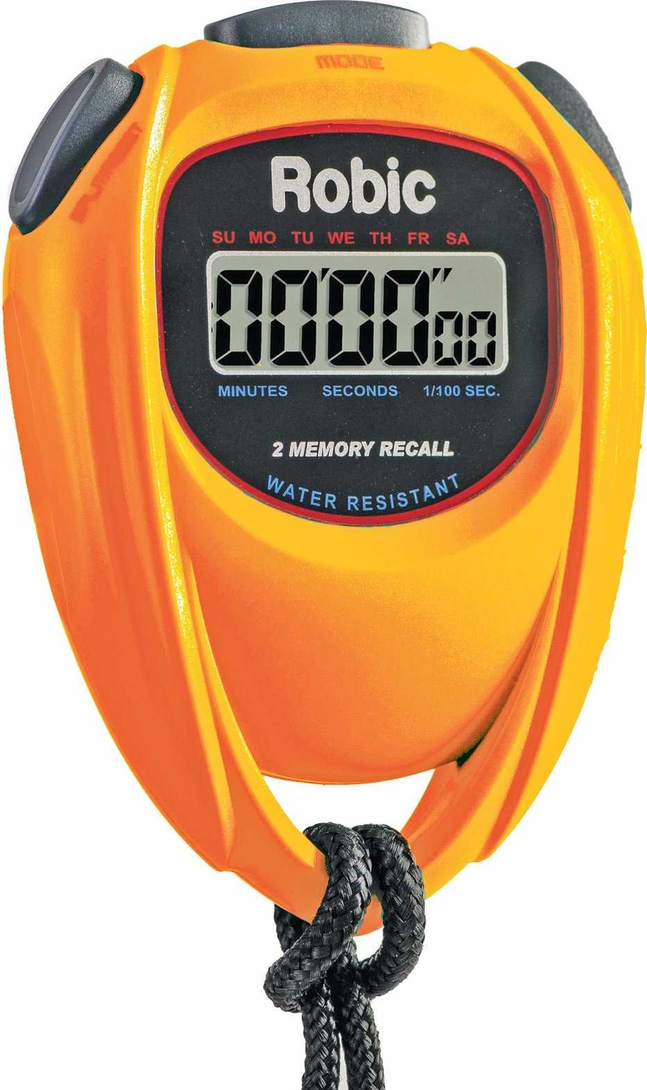 Robic SC-429 Water Resistant 2 Memory Stopwatch - Orange - HIT a Double