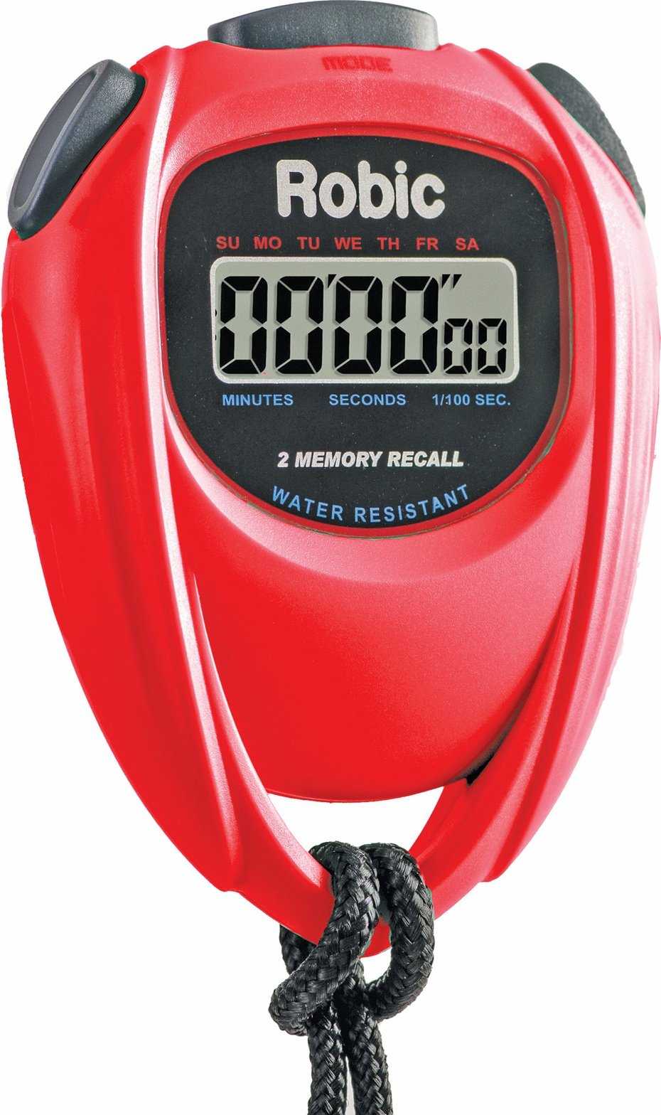 Robic SC-429 Water Resistant 2 Memory Stopwatch - Red - HIT a Double