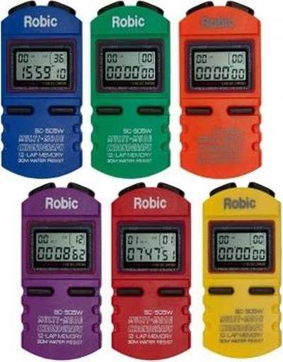 Robic SC-505W 12 Memory Stopwatch - 6 Color Assortment - HIT a Double