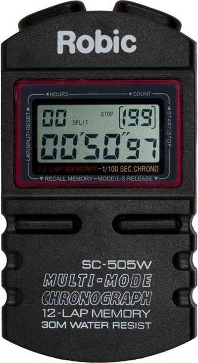 Robic SC-505W 12 Memory Stopwatch - Black - HIT a Double