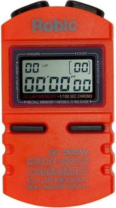 Robic SC-505W 12 Memory Stopwatch - Orange - HIT a Double