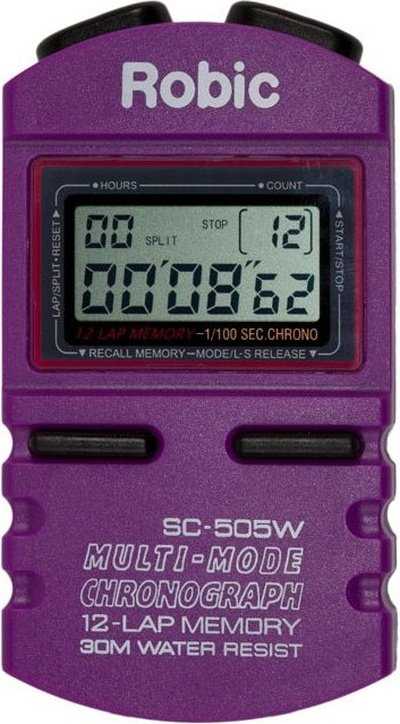 Robic SC-505W 12 Memory Stopwatch - Purple - HIT a Double