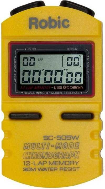 Robic SC-505W 12 Memory Stopwatch - Yellow - HIT a Double
