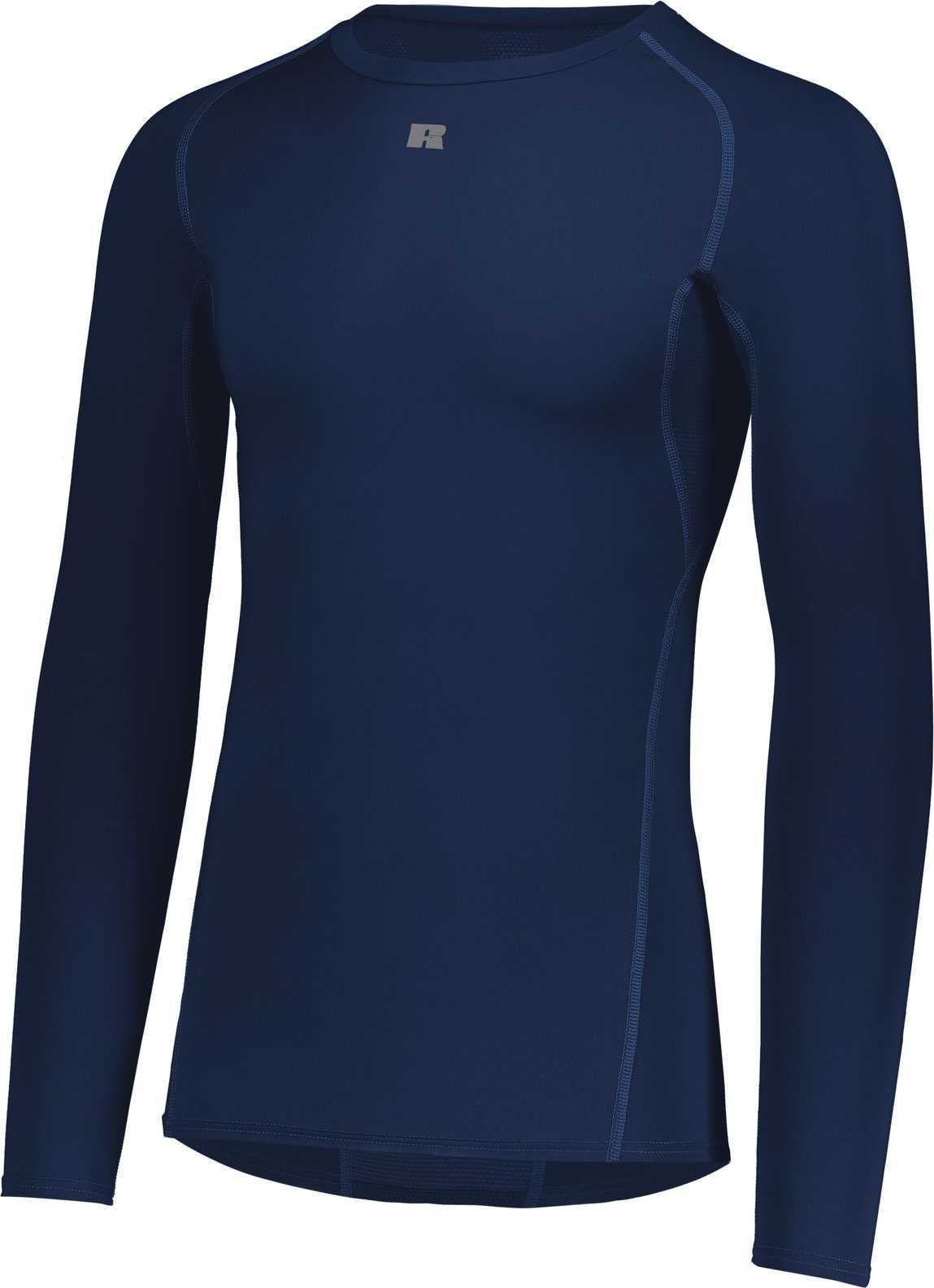 Russell R20CPM Coolcore Long Sleeve Compression Tee - Navy - HIT a Double
