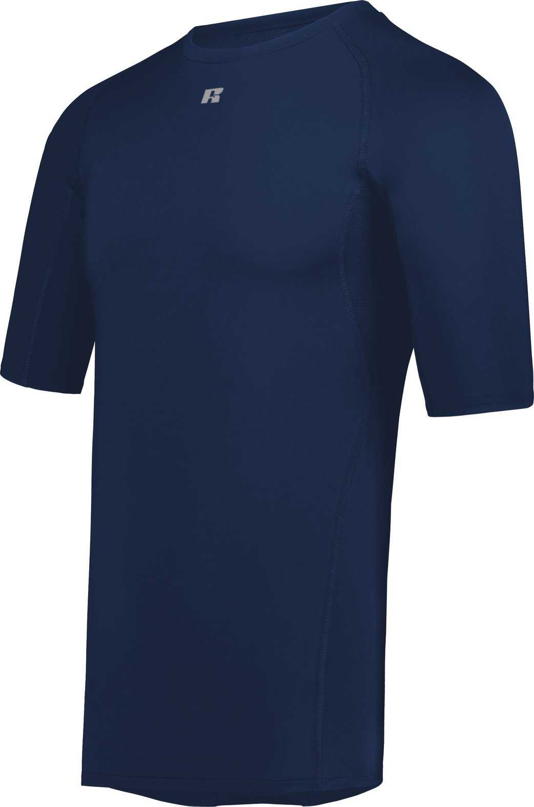 Russell R21CPM Coolcore Half Sleeve Compression Tee - Navy - HIT a Double