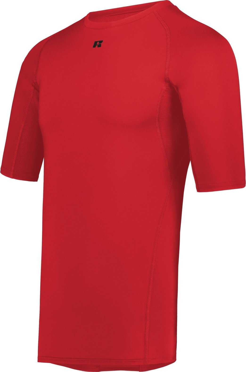 Russell R21CPM Coolcore Half Sleeve Compression Tee - True Red - HIT a Double