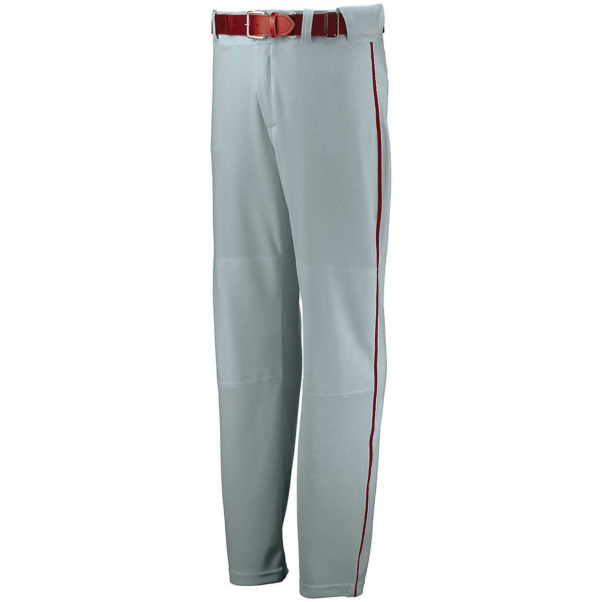 Russell 233L2B Youth Open Bottom Piped Pant - Baseball Grey True Red - HIT a Double