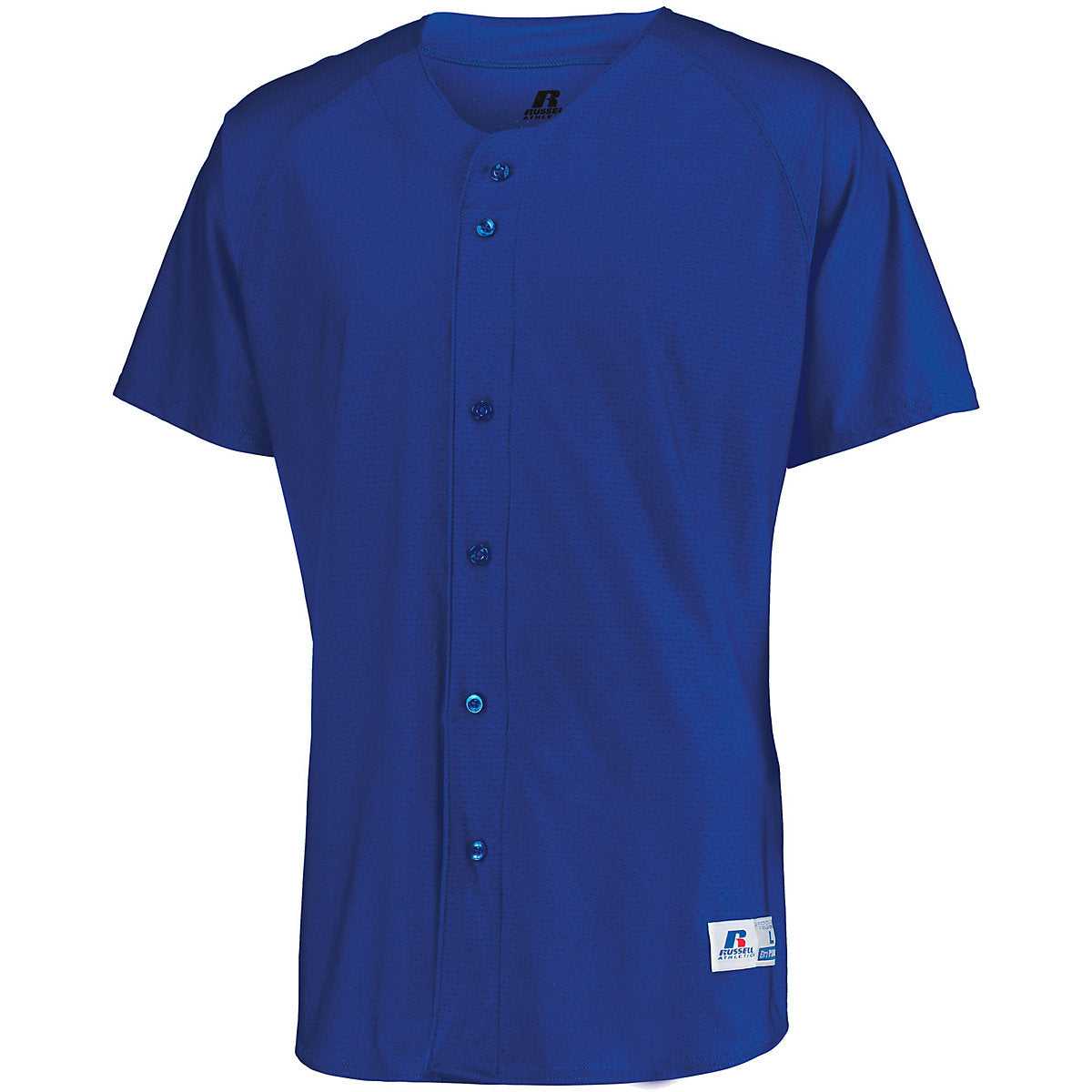 Russell 343VTM Raglan Sleeve Button Front Jersey - Royal - HIT a Double
