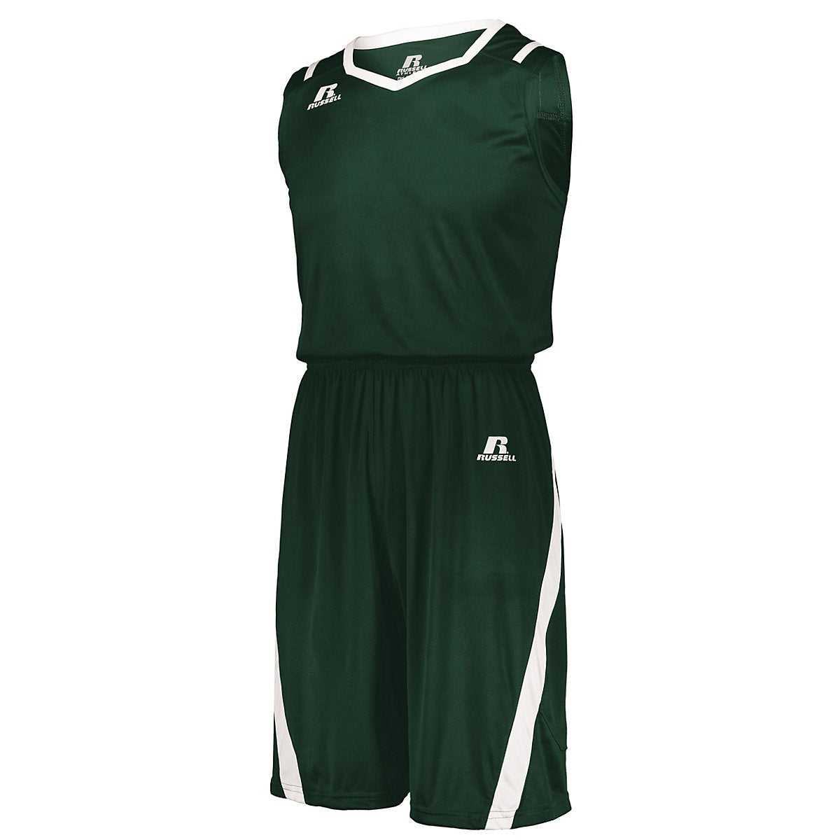 Russell 3B1X2M Athletic Cut Jersey - Dark Green White - HIT a Double